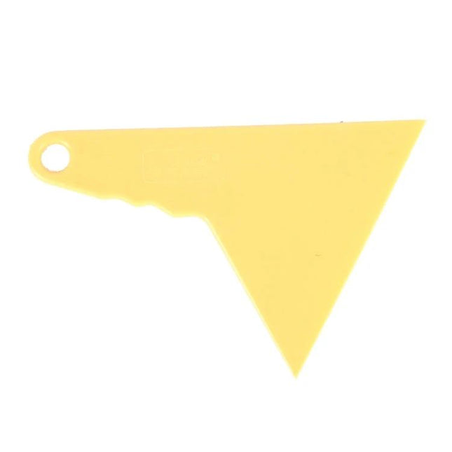 Small Green Handle Squeegee Tool for Window Tint on Cars and Homes - small yellow triangular scraper for smoothing film and removing bubbles