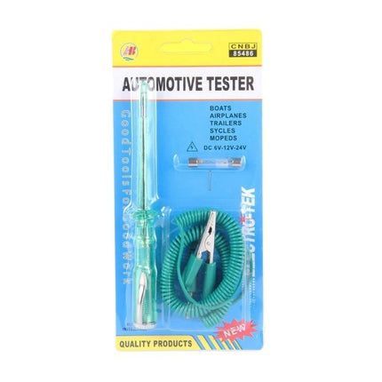 Handy Voltage Tester for Daily Home Electrical Tasks - illuminated pocket tester with probe and crocodile clip for quick outlet and wiring checks
