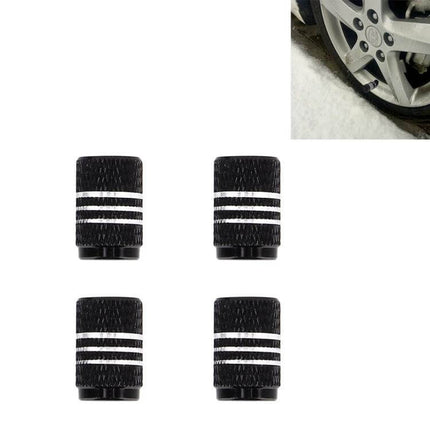 Metal Plated Circular Tire Valve Cap With White Diamond on black textured caps set of four for cars motorcycles and bicycles protecting Schrader valve stems