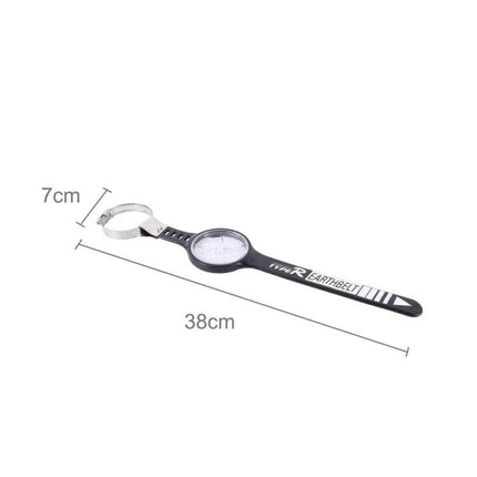 Anti-Static Grounding Strap for Cars to Prevent Electric Shocks shown with 38cm length and 7cm clamp, black wrist-style grounding strap for vehicles