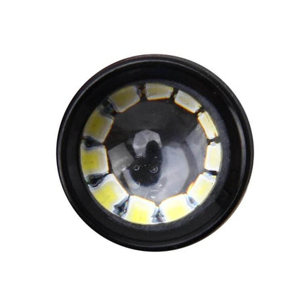 Led Car Bulb For Brake And Reversing Lights 12V White - close-up front view of white LED ring brake/reverse bulb, compact plug-in replacement