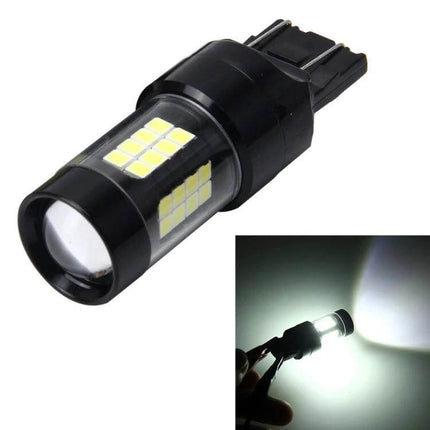 White LED Car Brake Light for Vehicles Easy Install showing compact multi-LED bulb, easy-fit plug and bright white rear illumination