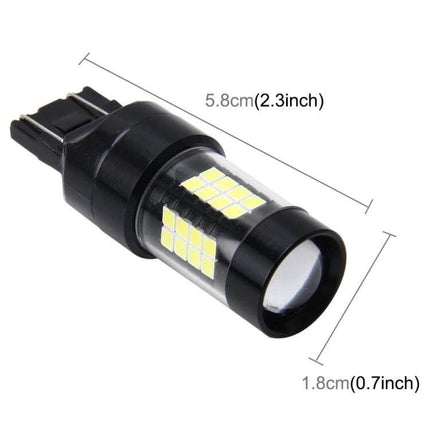 White LED Car Brake Light for Vehicles Easy Install black T10 LED brake bulb with multiple SMD chips and lens, 5.8cm x 1.8cm compact replacement