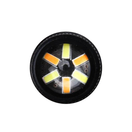 Dual Color Car Brake Light Turn Signal Bulb Long Life - round LED replacement bulb showing dual orange and yellow chips, plug-and-play retrofit