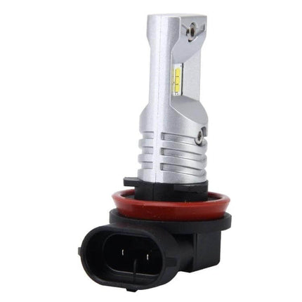 Car Fog Lights For Night Driving, Easy To Install And Use - silver LED fog lamp bulb with red gasket and black connector