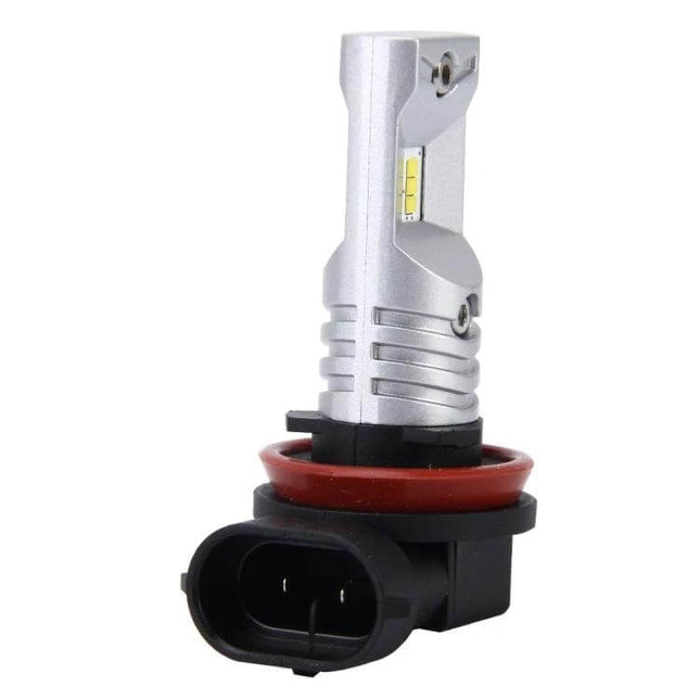 Car Fog Lights For Night Driving, Easy To Install And Use - silver LED fog lamp bulb with red gasket and black connector