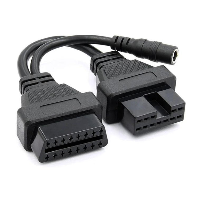 Cable for Routine Mitsubishi Vehicle Diagnostics at Home - 12-pin to 16-pin OBD2 adapter cable for at-home engine code checks