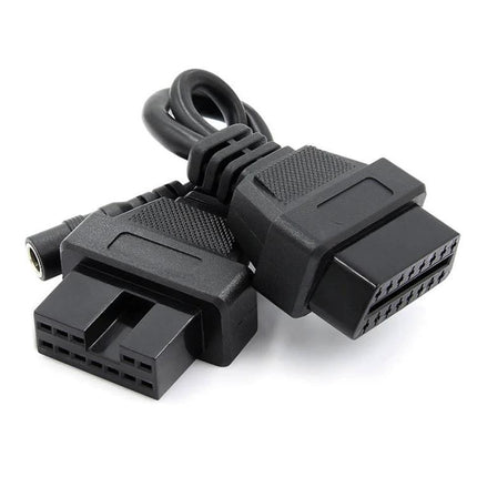 Cable for Routine Mitsubishi Vehicle Diagnostics at Home - 12-pin to 16-pin OBD2 adapter cable for at-home engine code checks