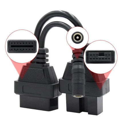 Cable for Routine Mitsubishi Vehicle Diagnostics at Home - 12-pin to 16-pin OBD2 adapter cable for at-home engine code reading