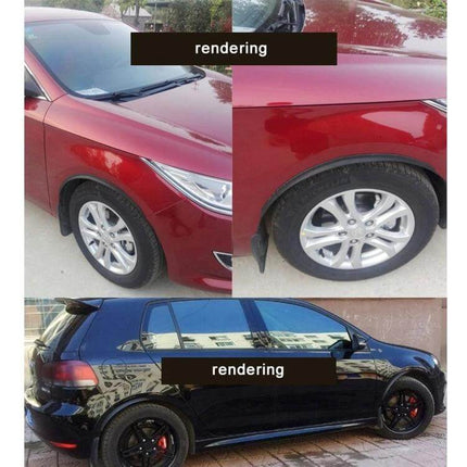 Rubber Car Door Edge Guards for Scratch Protection, 2 Pieces installed on red and black cars protecting wheel arches and door edges