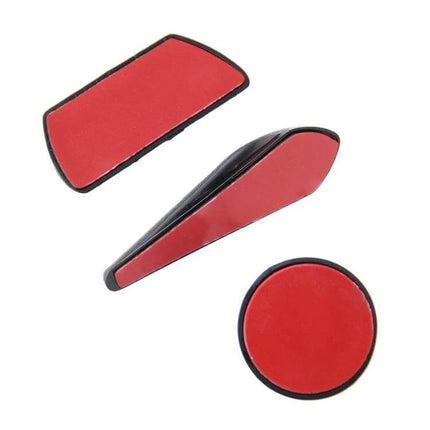 Rubber Noise-Cancelling Kit for Car Windows and Doors showing three red adhesive rubber wind-noise strips and pads to reduce wind noise and scratches