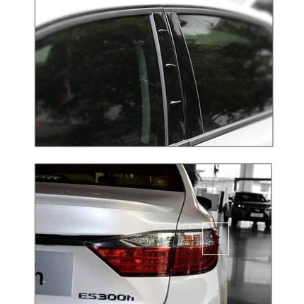 Rubber Noise-Cancelling Kit for Car Windows and Doors installed on sedan window pillars and rear corner to reduce wind noise and scratches