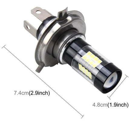 H4 Car Fog Lights LED Replacement for Clear White Beam - plug-and-play H4 LED bulb for fog lights, headlamps, turn signals (compact 7.4cm x 4.8cm)