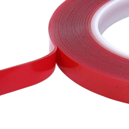 Acrylic Foam Double Sided Adhesive Tape for Signs and Auto Use, 5 Meters - red roll showing peel and strong foam adhesive