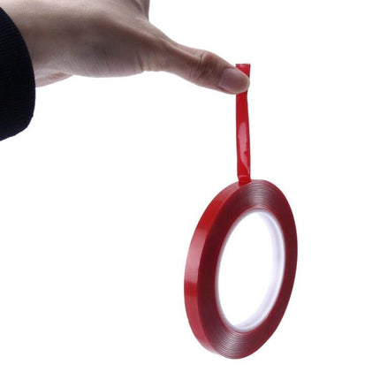 Acrylic Foam Double Sided Adhesive Tape for Signs and Auto Use, 5 Meters - red double-sided foam tape roll held by hand