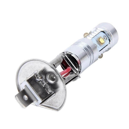 H1 Car Fog Light With 5 Cree LEDs For Foggy Weather Driving - slim silver bulb with five Cree LEDs and adjustable bracket for easy installation
