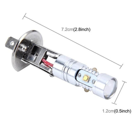 H1 Car Fog Light With 5 Cree LEDs For Foggy Weather Driving slim silver bulb with dimensions 7.2cm x 1.2cm and adjustable bracket