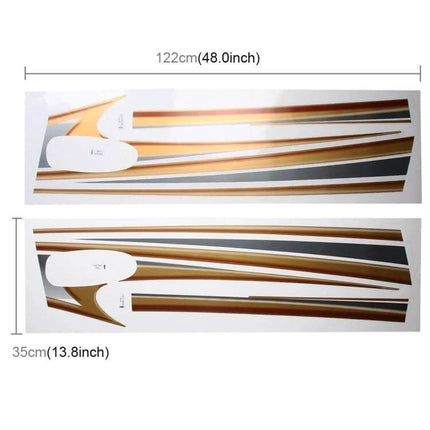 Shining Car Body Decorative Strips for Toyota Prado 4000 2011 gold and black door and side panel decal set, 122cm x 35cm, easy install