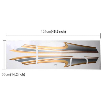 Shining Car Body Decorative Strips for Toyota Prado 4000 2011 — gold and gray door and side panel decal set, 124cm x 36cm, easy install