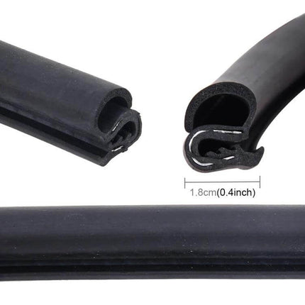 80cm B-Shaped Rubber Chrome Car Decorative Strip for Doors installed on car door edge to protect against scratches and add chrome-trim accent