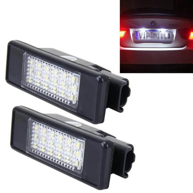 License Plate Light for Peugeot Citroen, White Set - 24 SMD-3528 LED plug-and-play replacement pair for rear license plate illumination