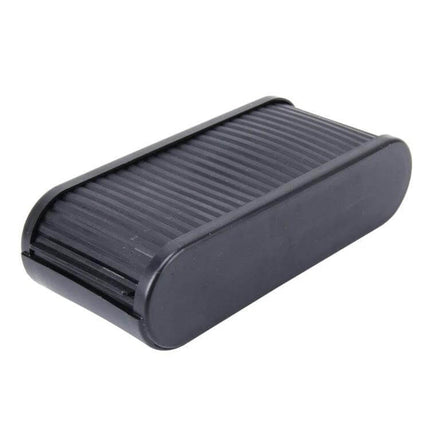 Car Dashboard Organizer with Vent and Sticky Mount for Phones holding a smartphone and small items on a car dash, dual vent and sticky mounting options
