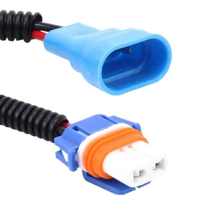 9005 Car HID Xenon Headlight Cable With Ceramic Adapter Socket - blue plug and ceramic adapter socket pre-wired for plug-and-play HID installation