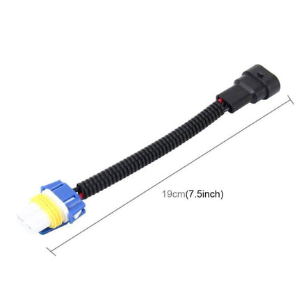 2-Pack Car Headlight Conversion Cable With Ceramic Socket - single cable with ceramic socket and protective corrugated sleeve, 19cm plug-and-play