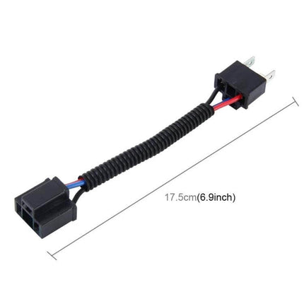 H4 Car HID Xenon Headlight Conversion Cable 2 Pack – H4 plug to HID adapter cable, 17.5cm coil sleeved harness for easy plug-and-play installation