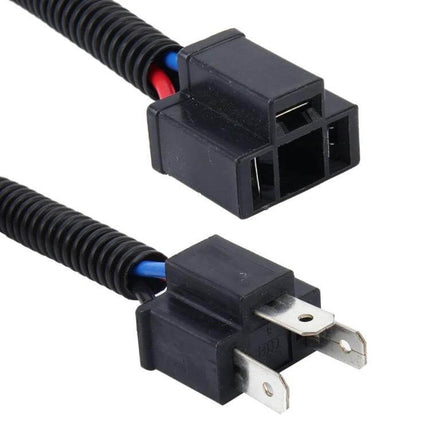 H4 Car HID Xenon Headlight Conversion Cable 2 Pack plug-and-play H4 adapter cables with protective corrugated sleeve, 2-pack