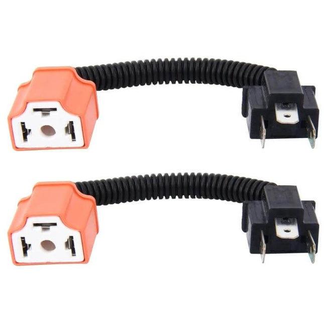 H4 Car HID Xenon Headlight Cable, Male to Female, Ceramic Socket – plug-and-play adapter with ceramic socket and high-purity copper wiring for HID ballast connections