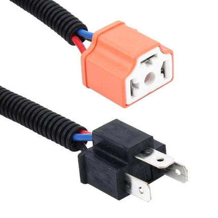H4 Car HID Xenon Headlight Cable, Male to Female, Ceramic Socket - plug-and-play ceramic socket with high-purity copper wiring