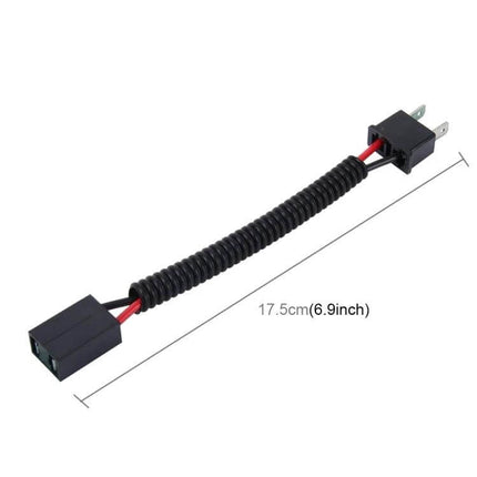 H7 Car Headlight Conversion Cable Pair For Easy Plug And Play - prewired plug-and-play H7 adapter with coiled protective sleeve, 17.5cm