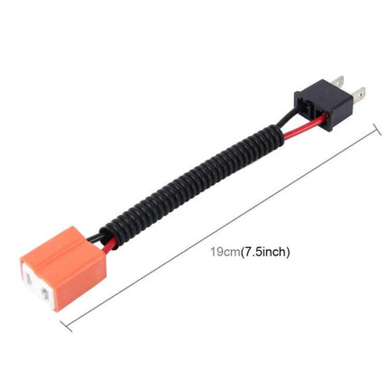 2 Pack Car HID Xenon Headlight Conversion Cable With Ceramic Socket – 19cm plug-and-play adapter with ceramic socket and high-purity copper wiring