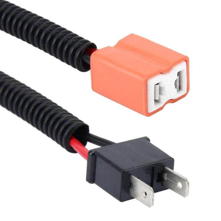 2 Pack Car HID Xenon Headlight Conversion Cable With Ceramic Socket shown plug-and-play ceramic socket and high-purity copper wiring cable