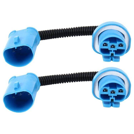 Car HID Headlight Conversion Cable, Male to Female, 2 Pack - blue insulated male to female HID wiring adapters for direct plug-in upgrades