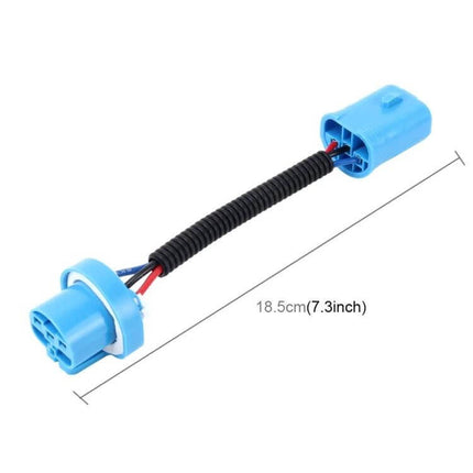 Car HID Headlight Conversion Cable, Male to Female, 2 Pack - 18.5cm insulated adapter harness for easy HID upgrade without cutting factory wires