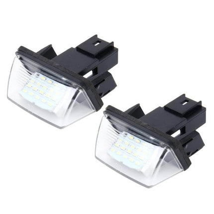 2-Pack License Plate Light for Peugeot and Citroen Vehicles - bright 24 SMD-3528 LED replacement set, plug-and-play license plate illumination