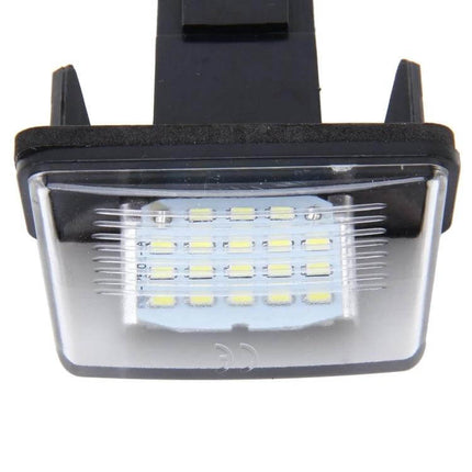 2-Pack License Plate Light for Peugeot and Citroen Vehicles - close-up of 24 SMD-3528 LED license plate lamp with plug-and-play housing