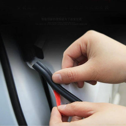 4m B Shape Rubber Chrome Trim for Car Door and Window Seals installed on car door edge to seal gaps and protect against drafts and wear
