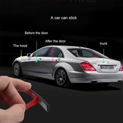 4m B Shape Rubber Chrome Trim for Car Door and Window Seals installed along car doors, hood and trunk to protect edges and seal gaps