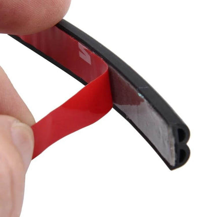 4m B Shape Rubber Chrome Trim for Car Door and Window Seals applied with adhesive tape to seal gaps and protect edges
