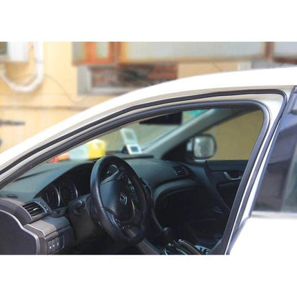 4m B Shape Rubber Chrome Trim for Car Door and Window Seals installed along car door edge to protect seals, cover gaps and enhance exterior and interior aesthetics