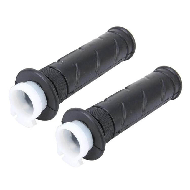 Right Motorcycle Handlebar Grips for Comfortable Riding black durable plastic pair, textured anti-slip design for long commutes