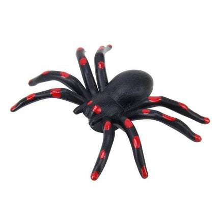 2 Pack Spider Shape Tire Valve Caps For Cars Motorcycles Bicycles - black spider valve cap with red spots close-up, 2-pack decorative universal fit