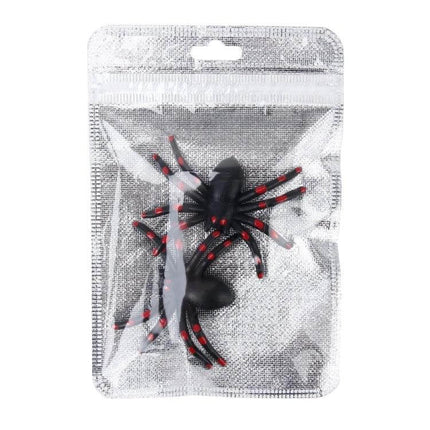 2 Pack Spider Shape Tire Valve Caps For Cars Motorcycles Bicycles - black spider valve caps with red accents in sealed retail pouch