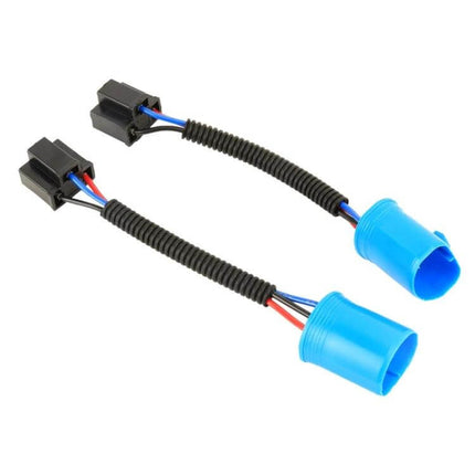 Automotive Headlight Bulb Adapter Socket For LED Conversion, 1 Pair blue H4 9007 plug wiring harness adapter sockets
