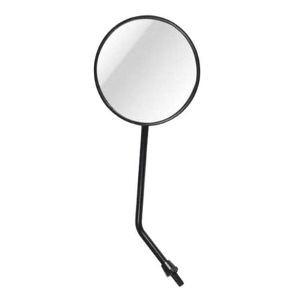Set of 2 Universal Motorcycle Rear View Mirrors with Metal Holder – round black mirror with metal holder, universal fit for improved rear visibility