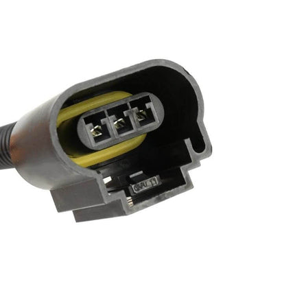 H4 To H13 Bulb Holder Adapter With Wire For Secure LED Install close-up of three-pin plastic connector and sealed gasket