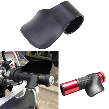 Motorcycle ABS Accelerator Handle Booster Set of 10 Pieces black rubber throttle assist shown on motorcycle handle for improved acceleration control